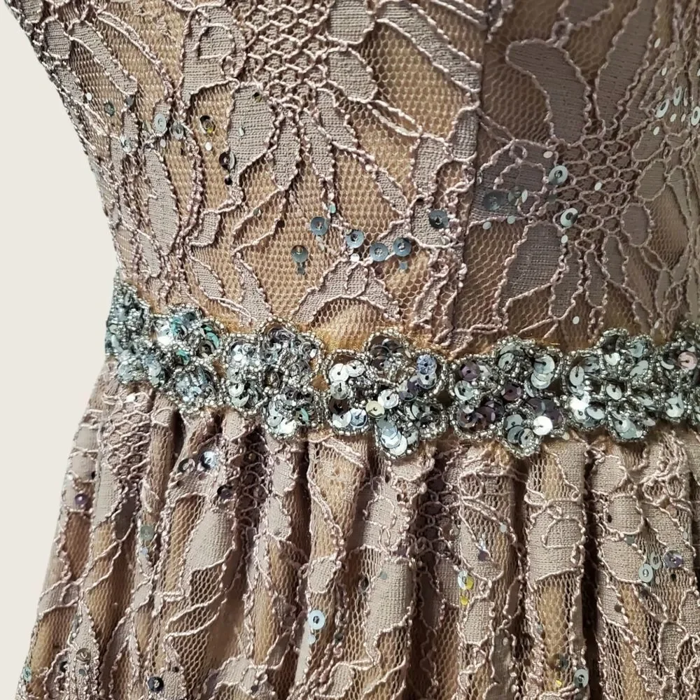 Sequins Lace Cutout Sleeveless Dress - Picture 6 of 9